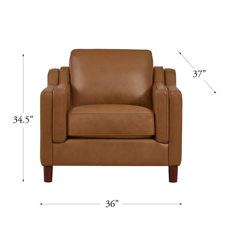 Hydeline Bella Top Grain Leather Sofa Set, Sofa and Chair - Sofa, Chair