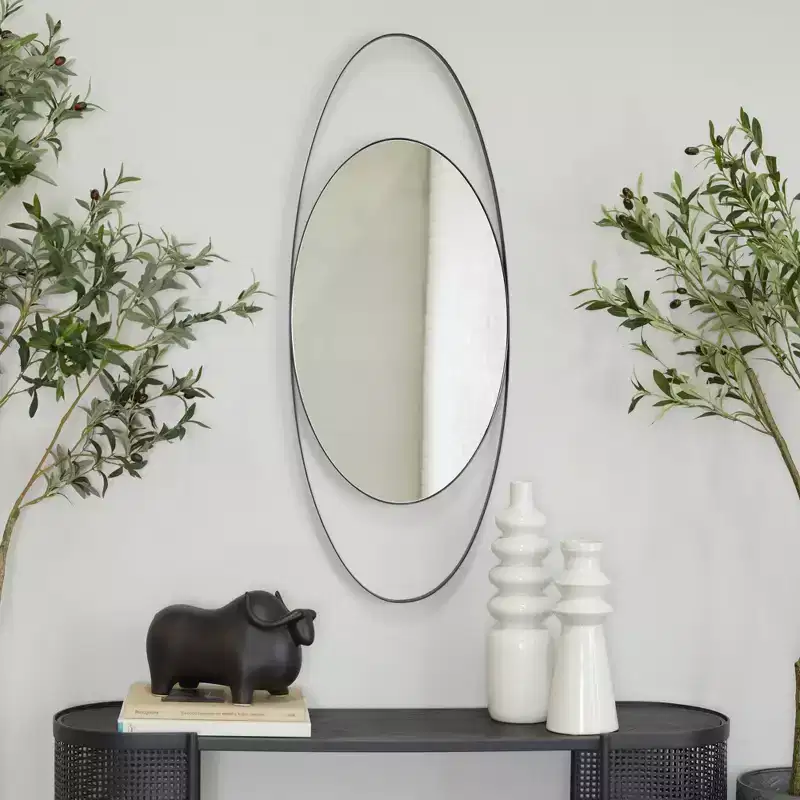 Metal Oval Wall Mirror