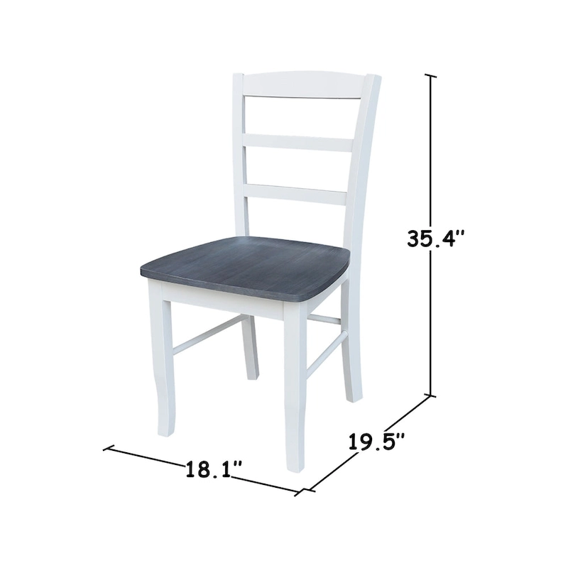 42 Drop Leaf Dining Table with 4 Ladderback Chairs - 5 Piece Set