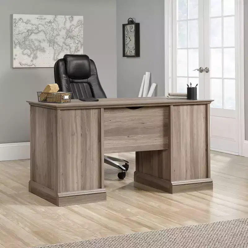3-Drawer Executive Desk MDF Paper Veneer with File Drawer