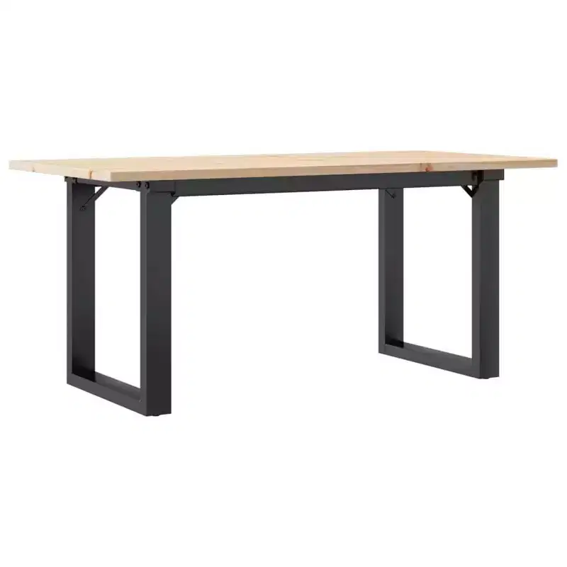 vidaXL Coffee Table O-Frame Solid Wood Pine and Steel