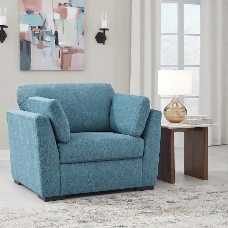 Roundhill Furniture Clareen 3-Piece Living Room Set, Sofa Loveseat and Cutler Chair