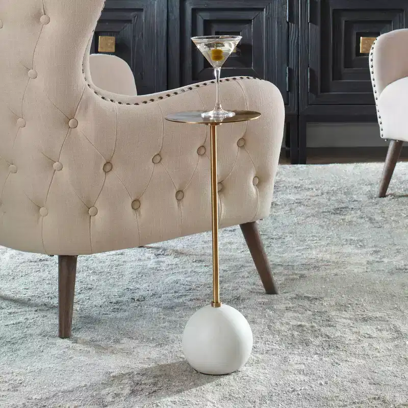 Uttermost Gimlet 8 1/2 Wide Brass Round Drink Table