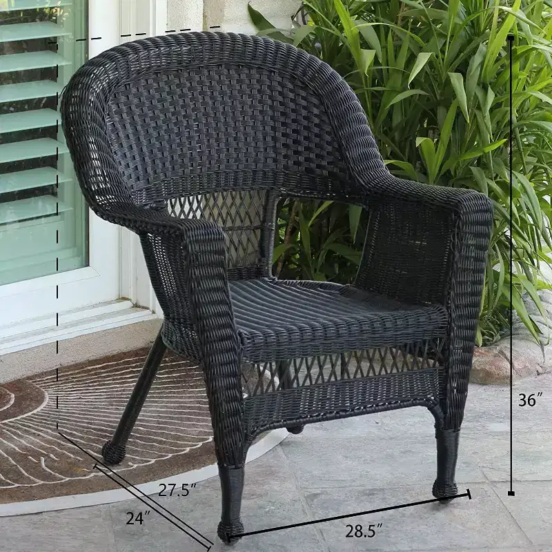 HomeStock Wicker Chair with Cushion - Set of 2