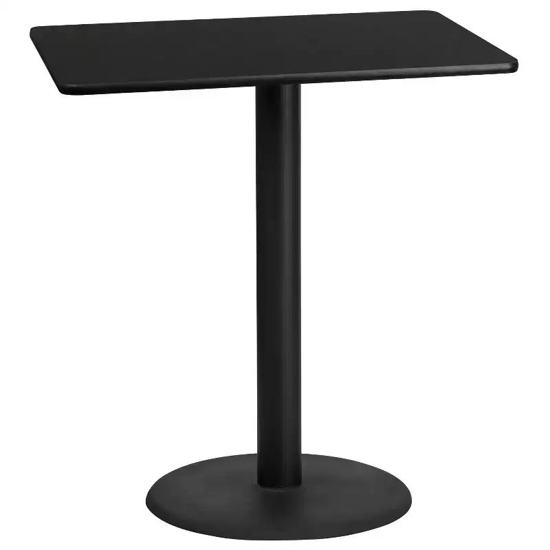 Emma and Oliver 30x42 Rectangular Laminate Bar Table with 24 Round Base