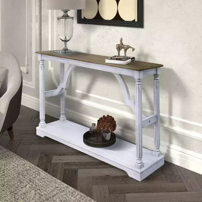 Galano Wood Console Table with Lower Shelf 45.9 W x 11.8 D x 29.9 H