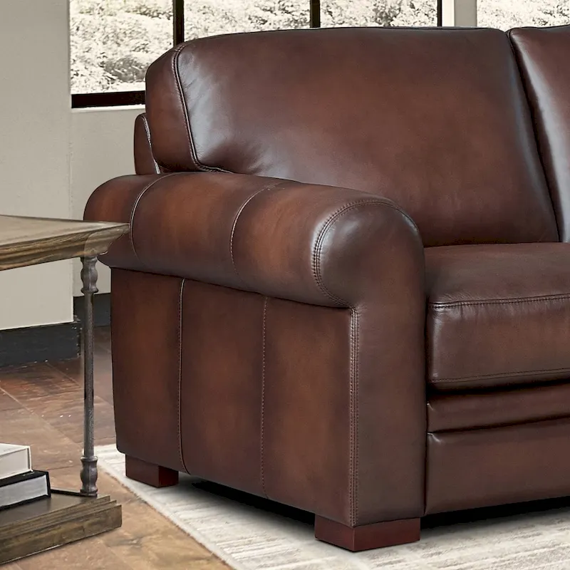 Hydeline Brookfield Top Grain Leather Sofa Set, Sofa and Loveseat