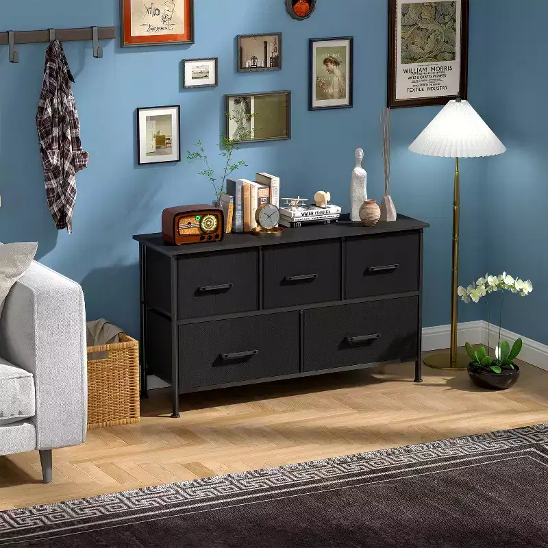 FDW 5/8/9 Dresser Fabric Dresser Wide Storage Chest for Bedroom Living Room