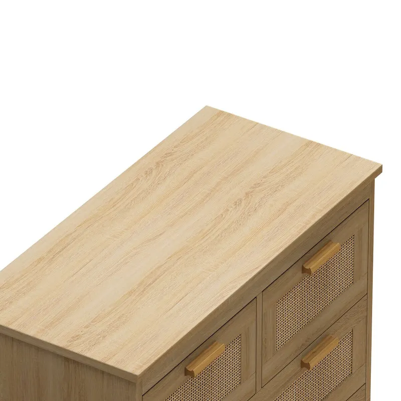 4-Drawer Rattan Cabinet for Bedroom, Living Room & Hallway