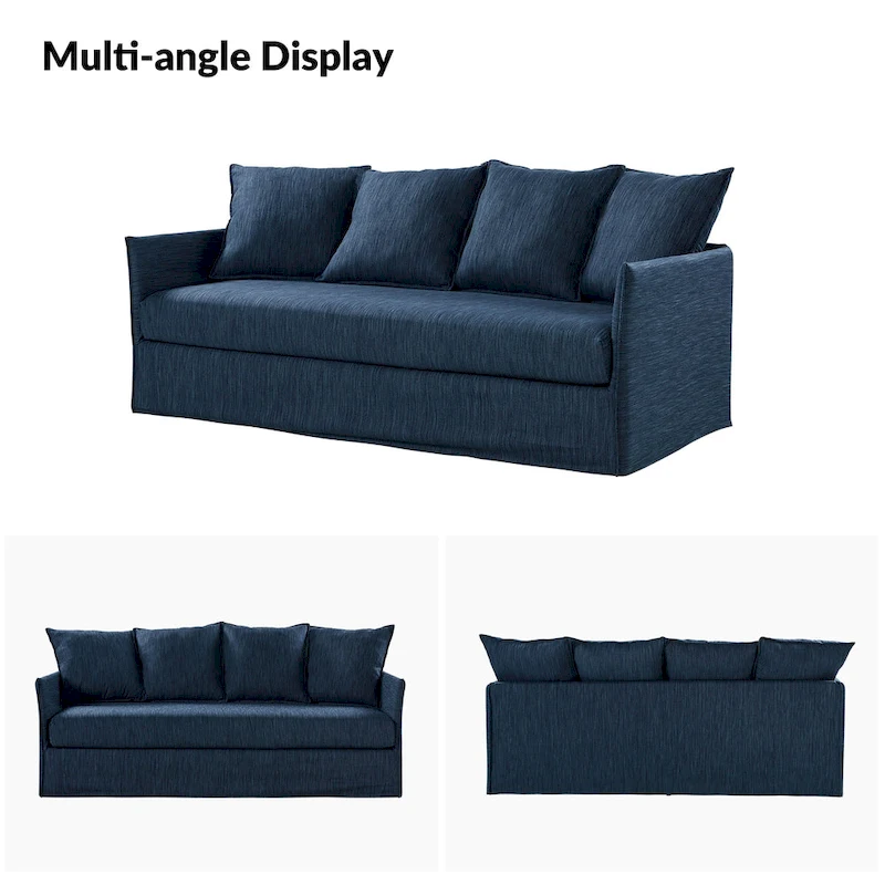 Gottfried 80 Slipcovered Sofa with Removable Cushions by HULALA HOME