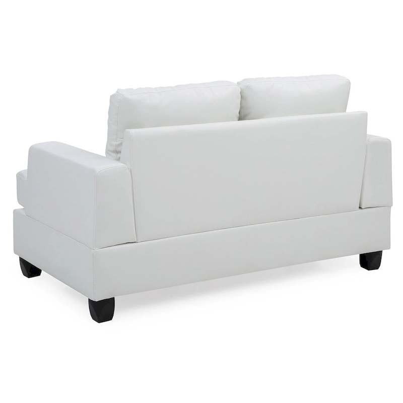 Sandridge 58 in. W Flared Arm Faux Leather Straight Sofa - 34L x 58W x 36H