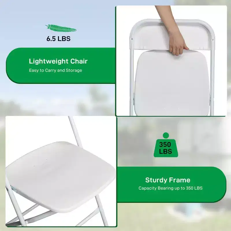 Karl Home | White Plastic Folding Chair (Set of 6)