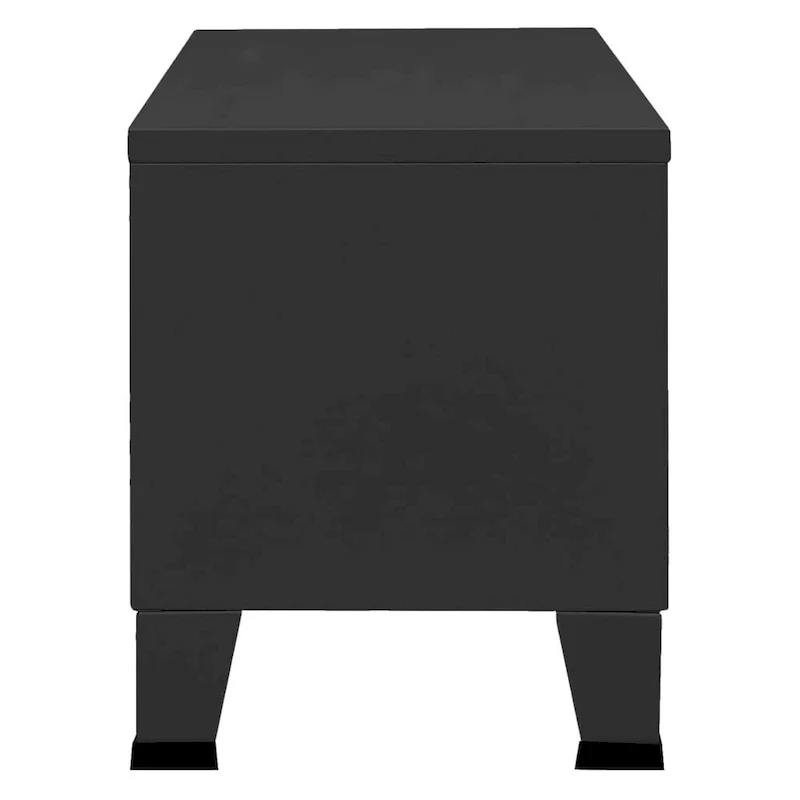 Industrial Metal TV Stand with 2 Doors and Storage Shelf - 41.3W