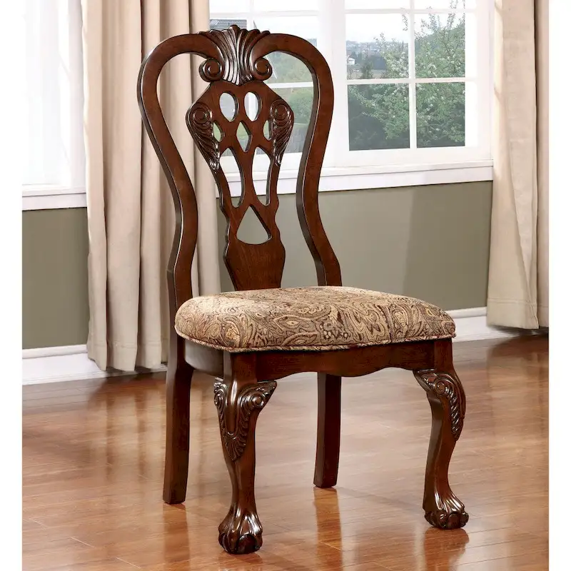 Carpia Traditional Brown Cherry Wood 9-Piece Dining Set by Furniture of America