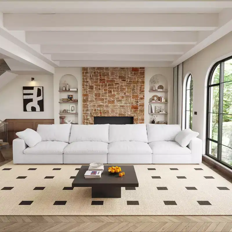 Cloud Modular Sectional Sofa with Thick Cushion 160, Convertible Couch Deep Seat Couches (4 Seaters)