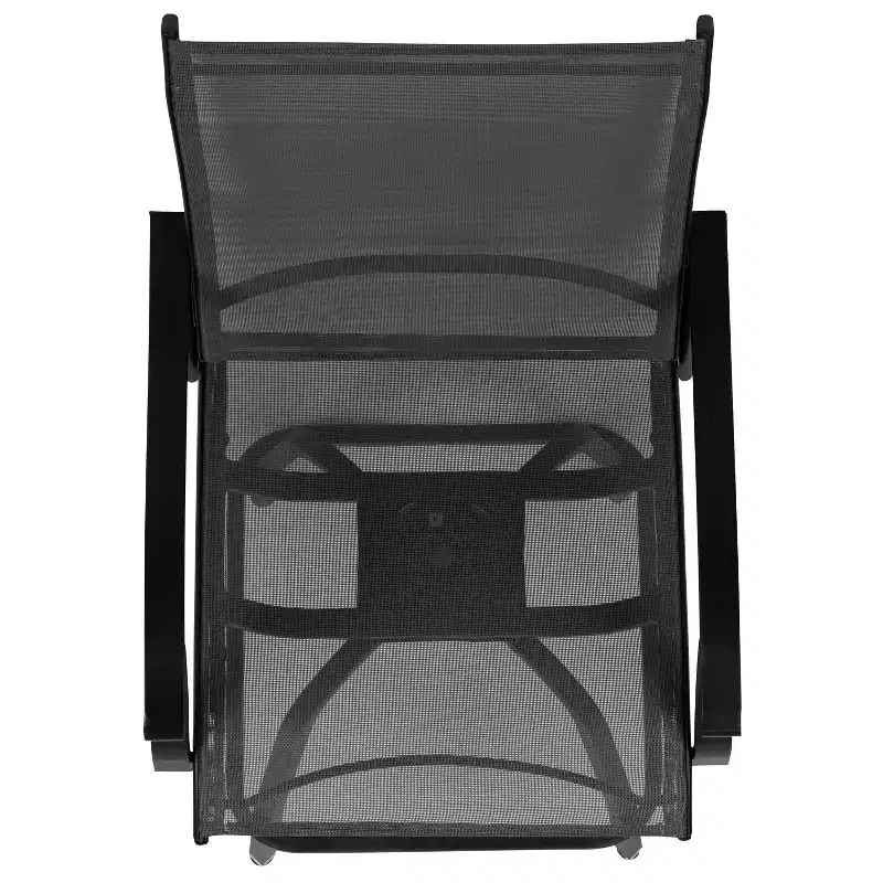 Flash Furniture Valerie Patio Bar Height Stools Set of 2, All-Weather Textilene Swivel Patio Stools and Deck Chairs with High Back & Armrests