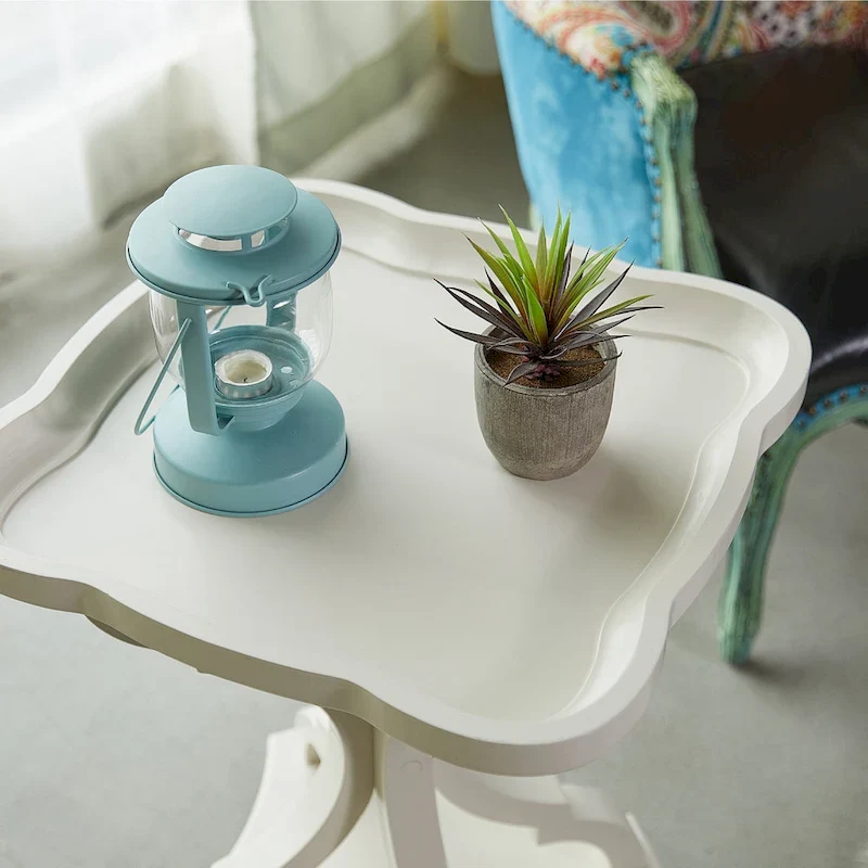 COZAYH Rustic Farmhouse Tray Top End Table