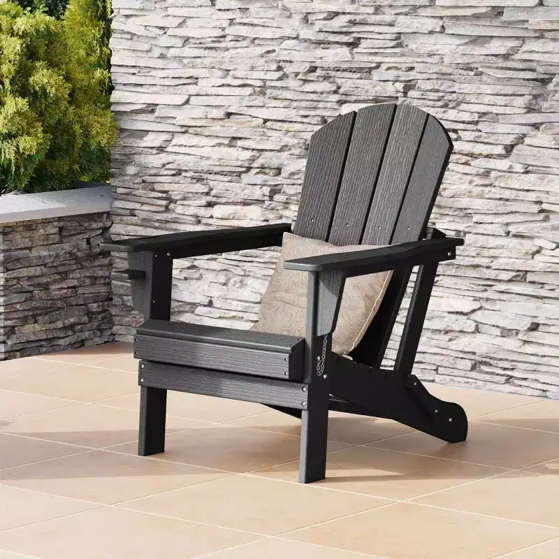 WestinTrends Nantucket Outdoor Patio HDPE Resin Adirondack Chair With Cup Holder and Phone Holder