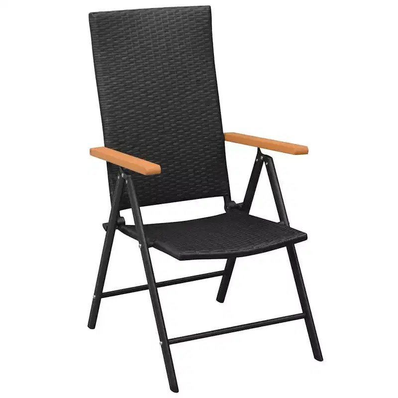 vidaXL Garden Chair Set of 2 PE rattan, aluminum Standard