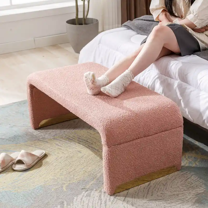 Bench With Gold Metal Legs