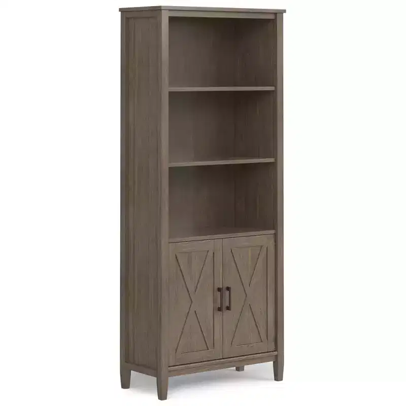 Cantina SOLID WOOD 72 inch x 30 inch Transitional Bookcase in Smoky Brown