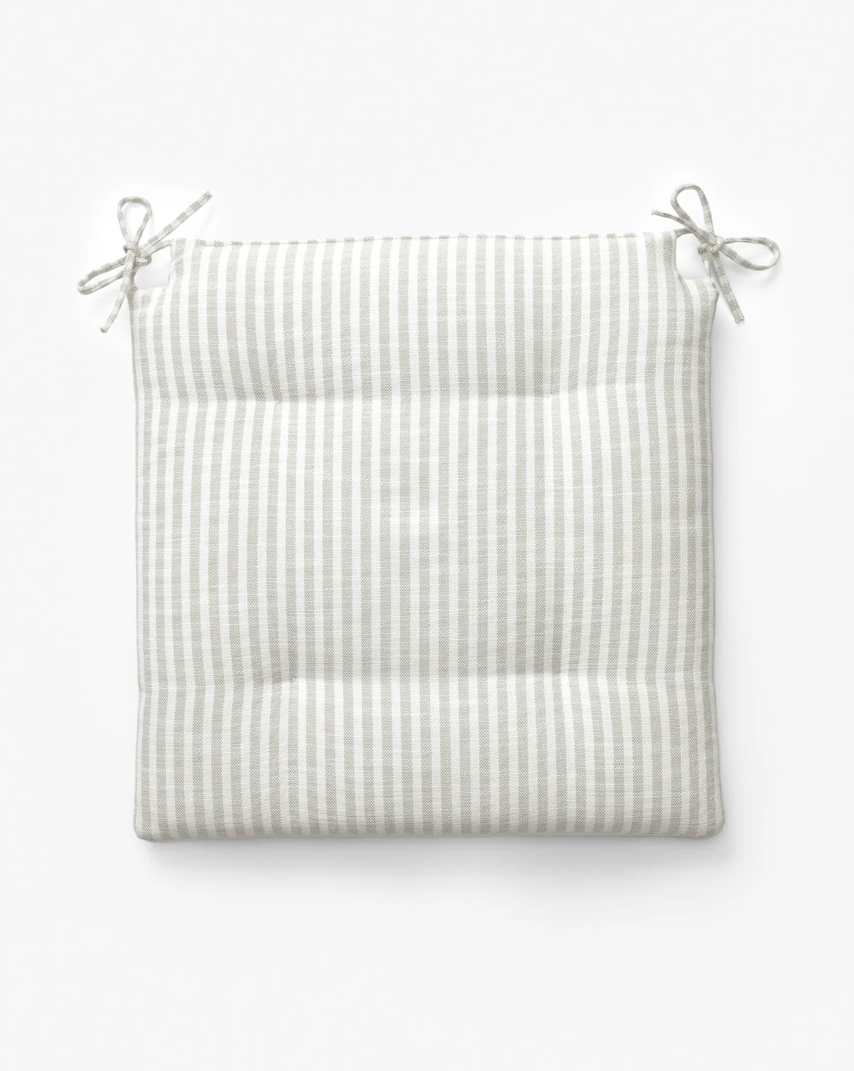 Natural White Oak & Linen Dining Chair Cushion with Tie-On Design for Dining Room