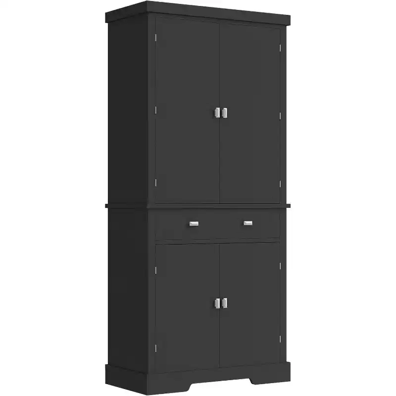 72 Inch Pantry Cabinet, Space-Saving Wood Kitchen Storage Cabinet with Drawer