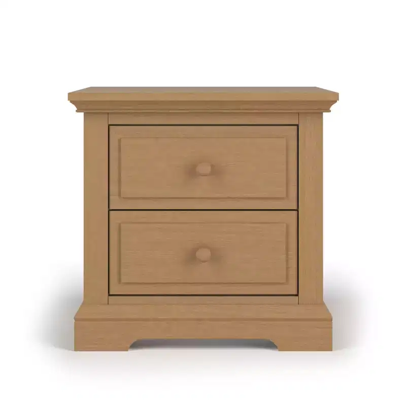 Child Craft Jordyn 2 Drawer Nightstand for Nursery or Bedroom, Large Storage Drawer, Made of Sturdy Pinewood, Non-Toxic, Baby Safe Finish