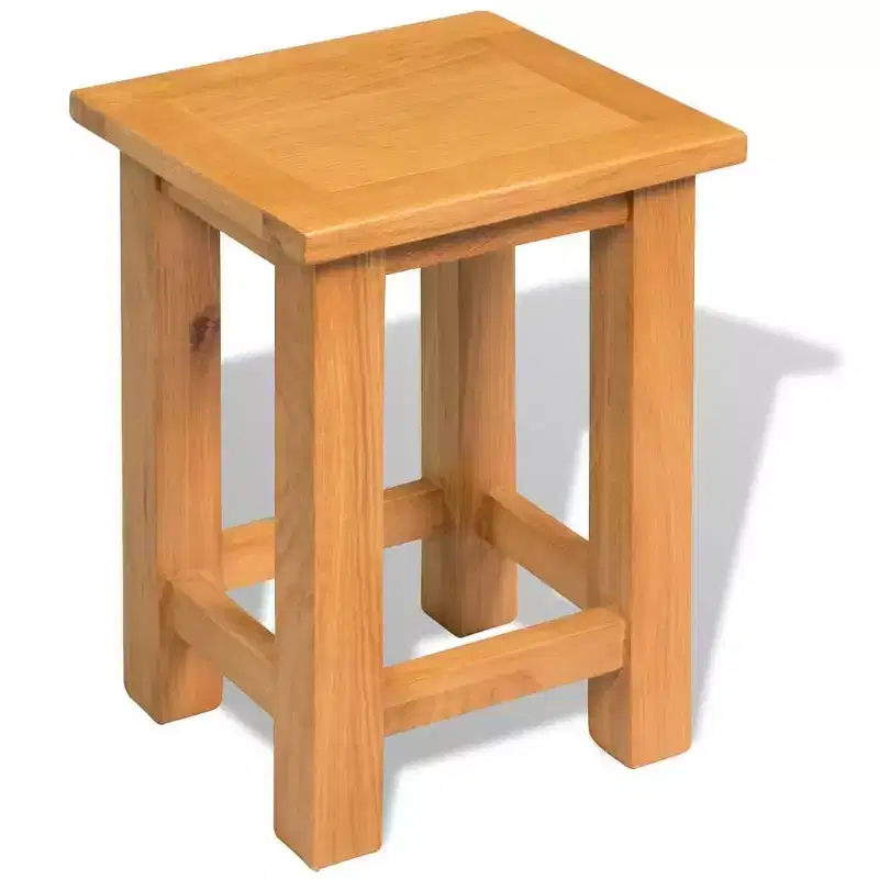 End Table Solid Oak Wood 10.6x9.4x14.6