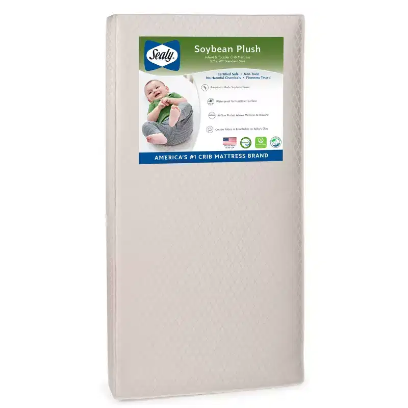 Soybean Foam-Core Crib & Toddler Mattress, Hypoallergenic, Waterproof, Firm, 5