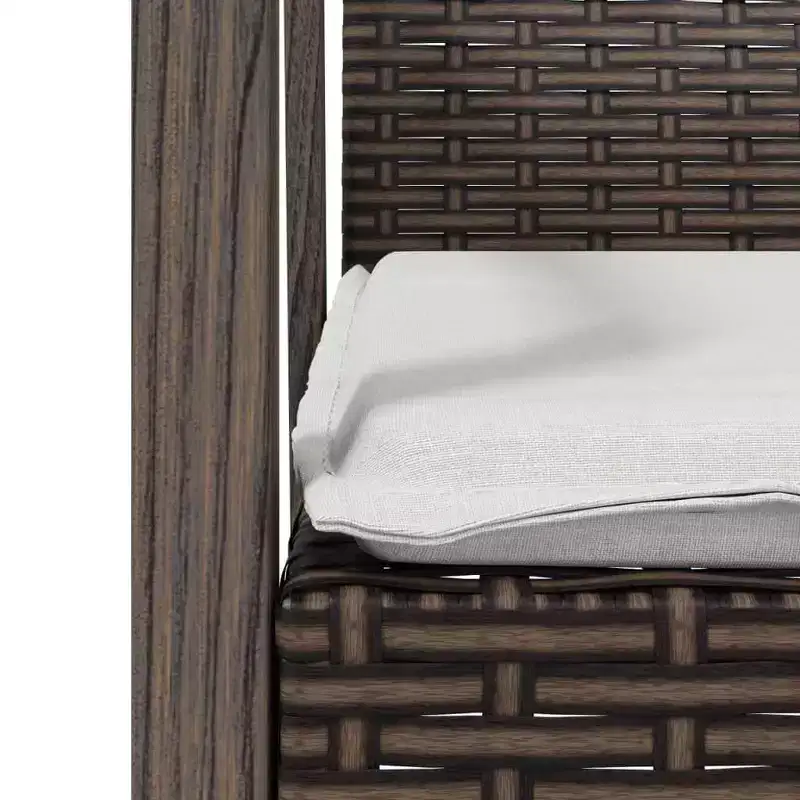vidaXL Patio Dining Set Table and Chair with Cushions Poly Rattan and Steel