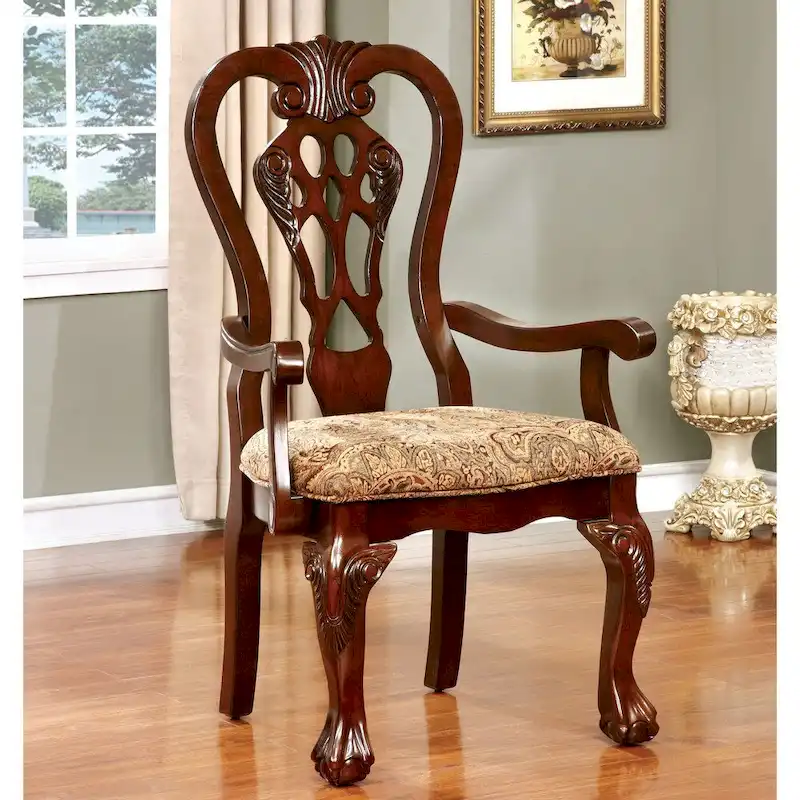 Carpia Traditional Brown Cherry Wood 9-Piece Dining Set by Furniture of America