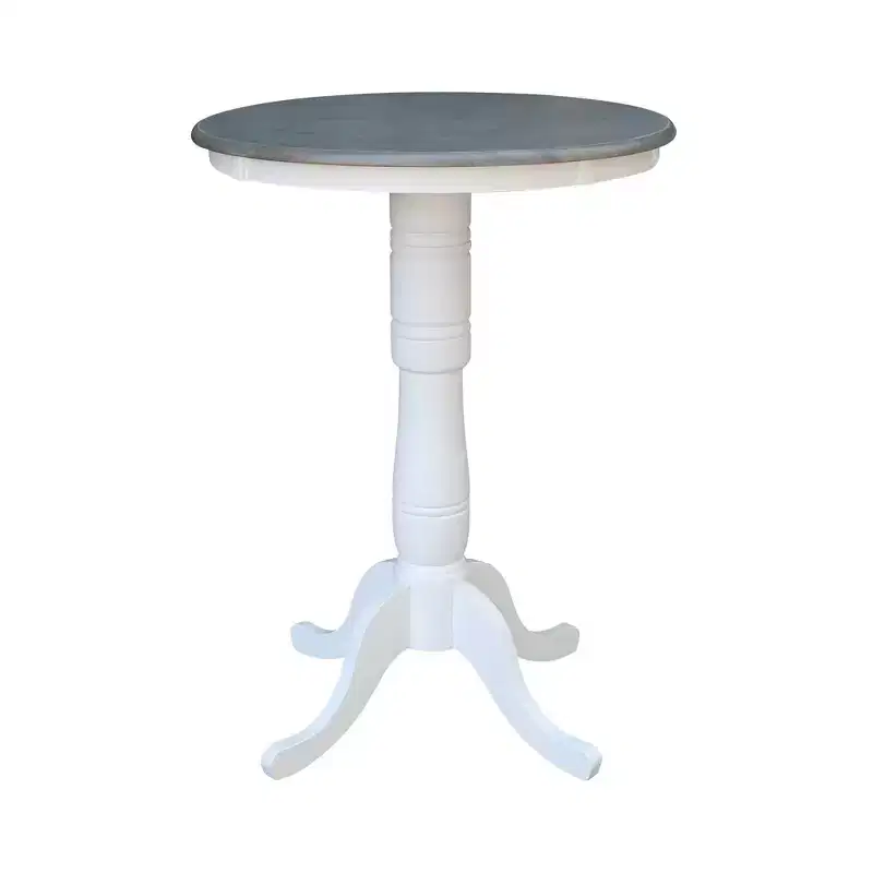 Wood and Metal Round Pedestal Bar Table 41