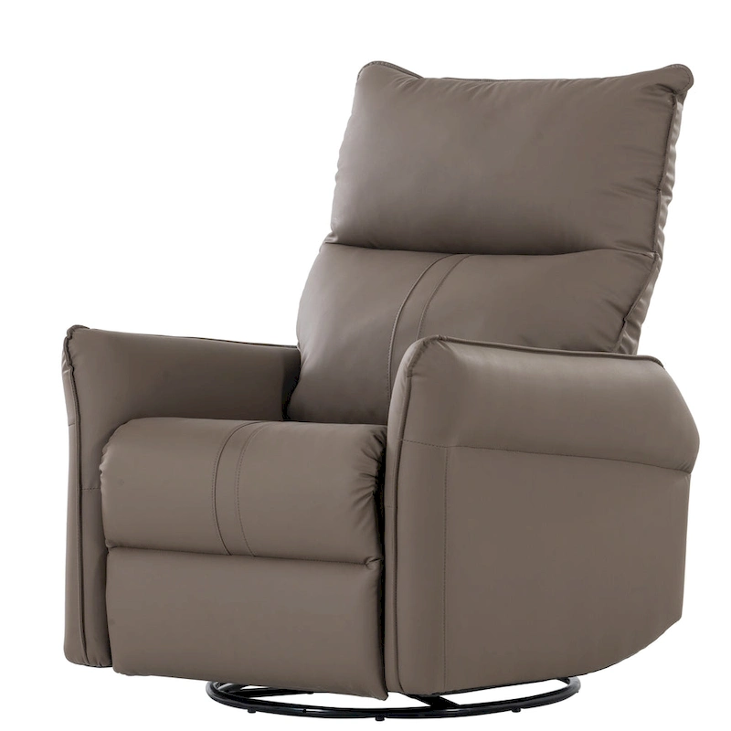 Modern Small Rocking Swivel Recliner Chair with Overstuffed Seat