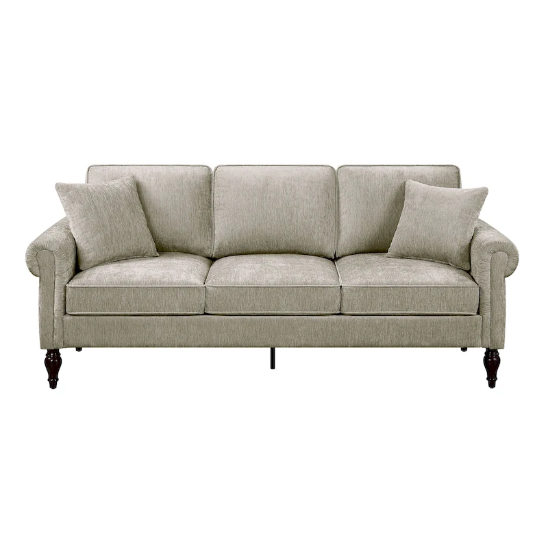 Igny Traditional Chenille Rolled Arms 2-Piece Living Room Set by Furniture of America