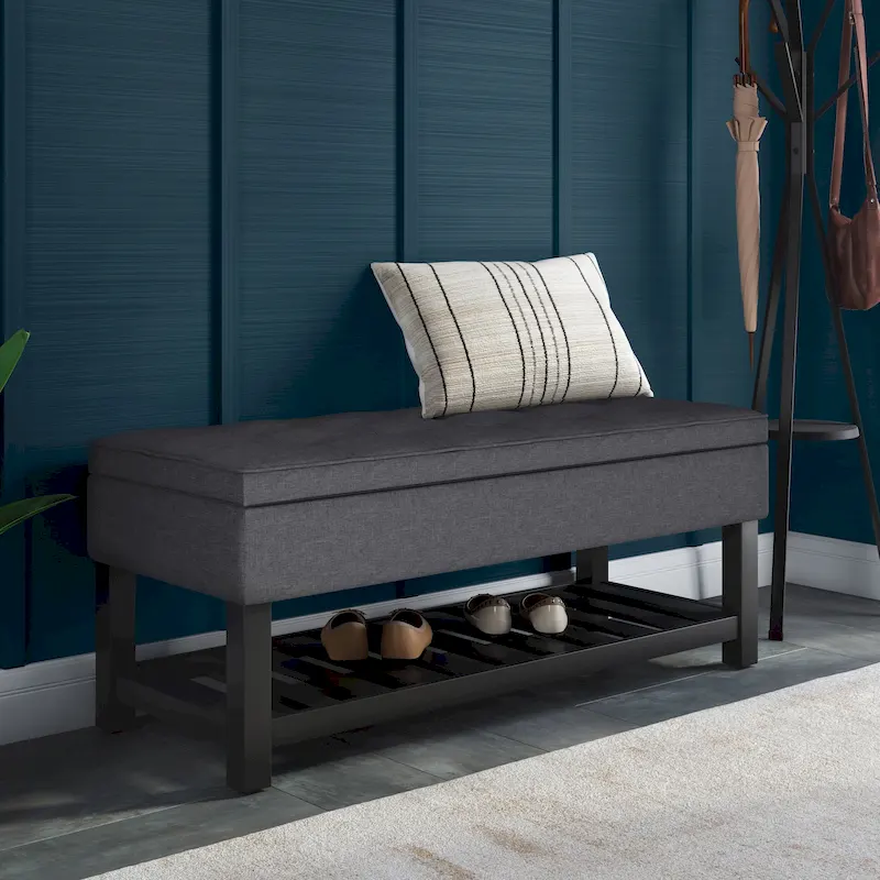 WYNDENHALL Essex 44 inch Wide Transitional Rectangle Ottoman Bench