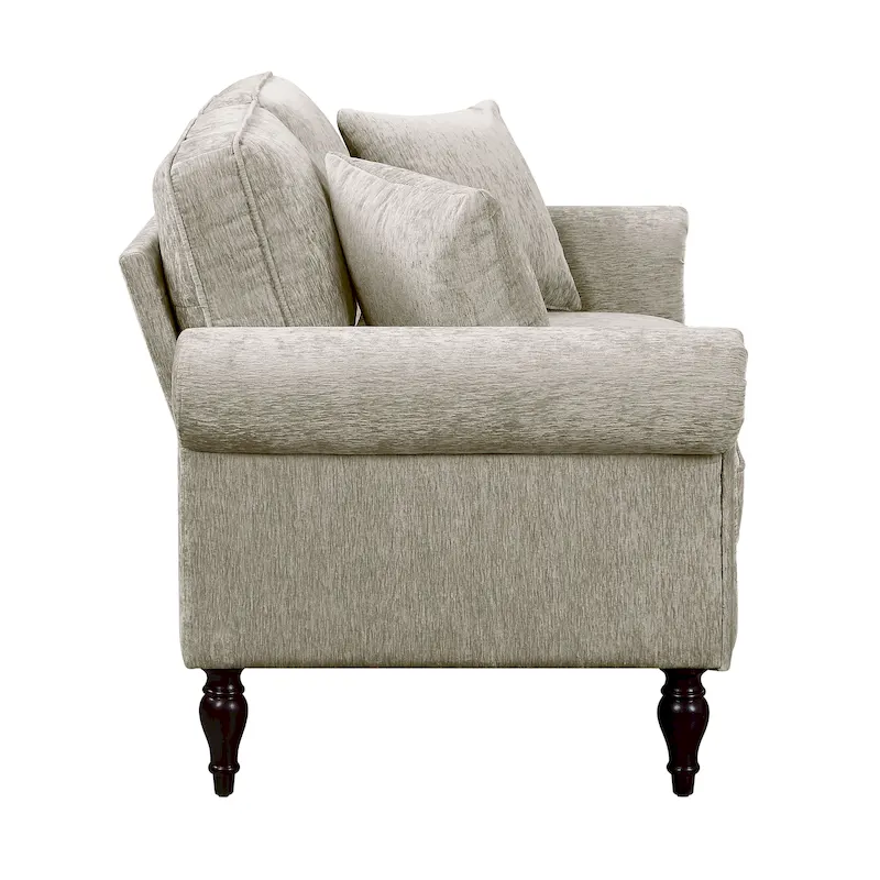 Igny Traditional Chenille Rolled Arms 2-Piece Living Room Set by Furniture of America