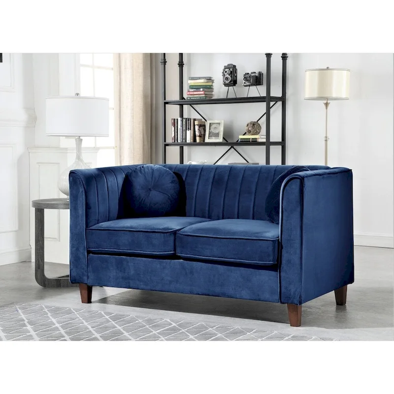 Arvilla Velvet Kitts Classic Chesterfield Living Room Set