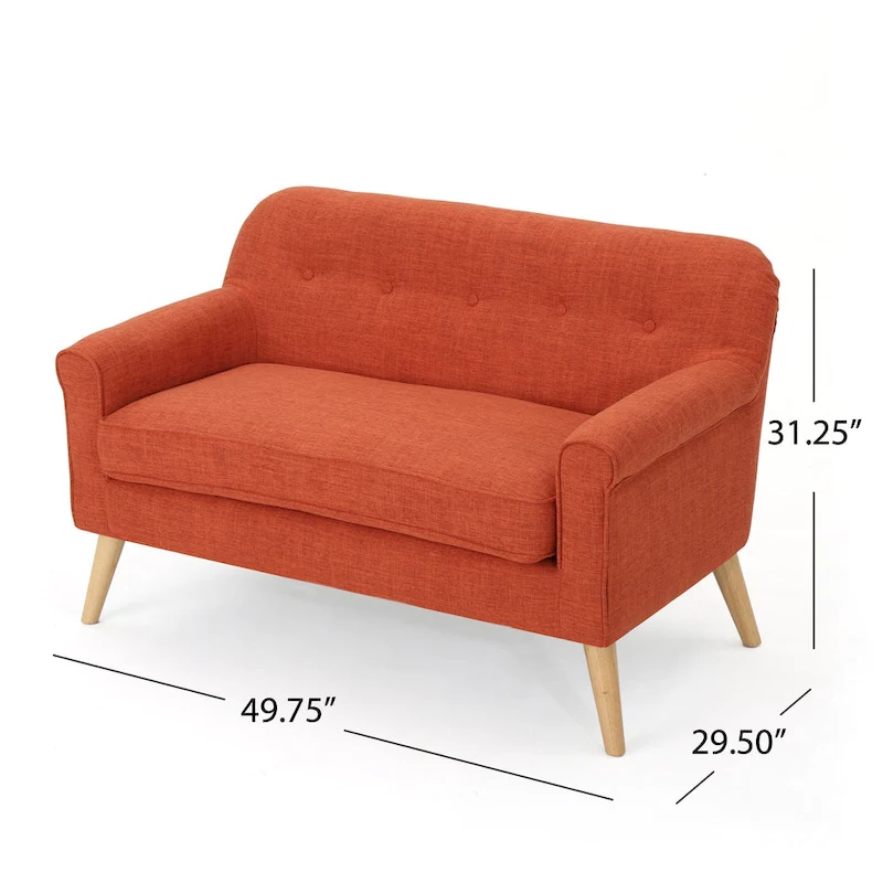 Mariah Mid-Century Fabric Loveseat by Christopher Knight Home