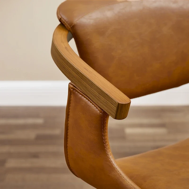 Modern Swivel Dining Chair, Upholstered Seat, 360-Degree Rotation, Mid-Century Style