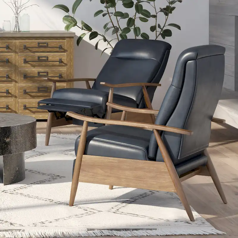 Sienna Upholstered Wood Push Back Recliner by Greyson Living