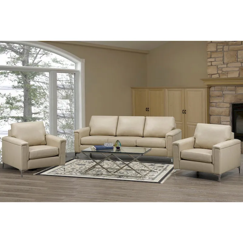 Lessa Modern Premium Top Grain Leather Sofa