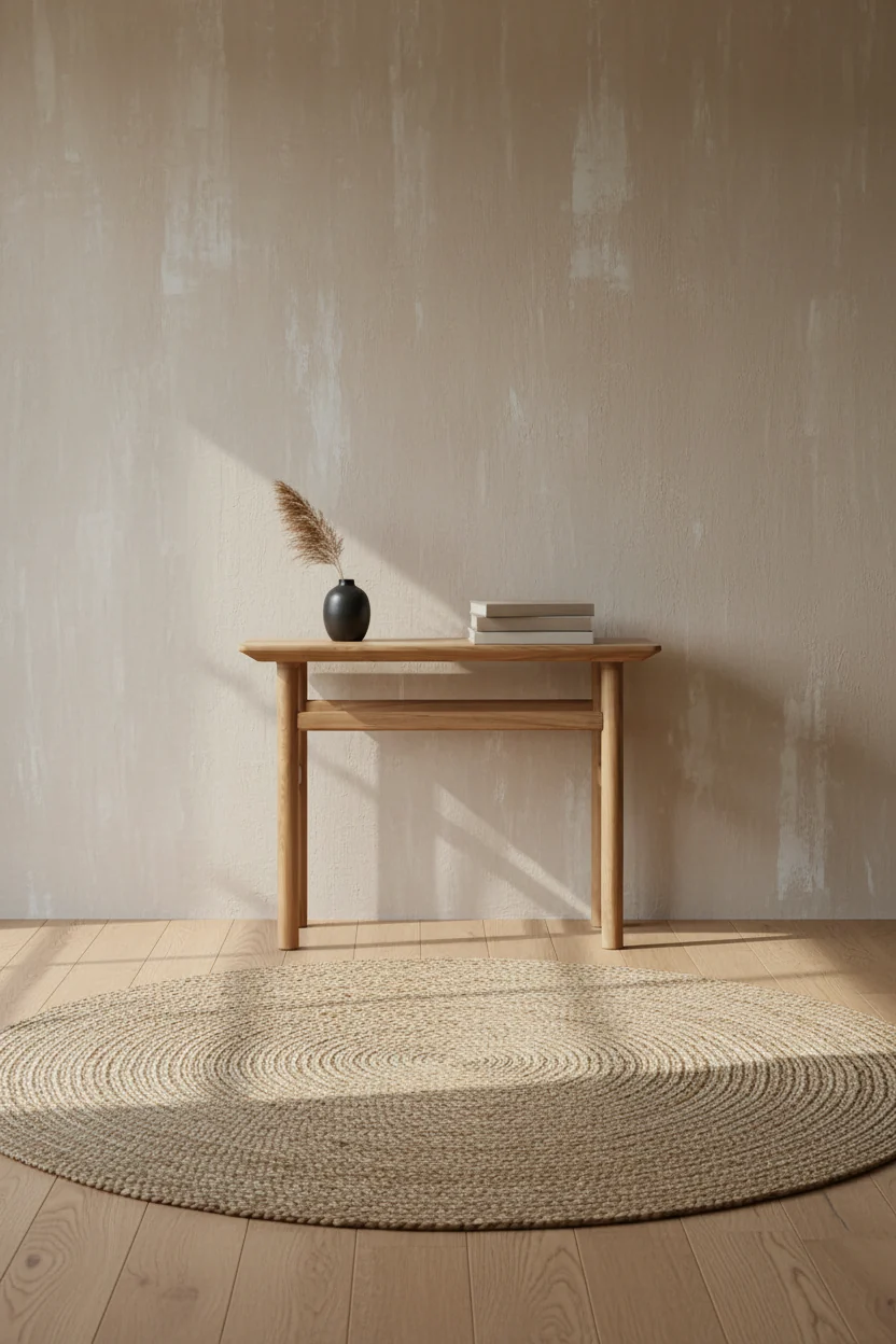 Danish Shaker Solid Oak Coffee Table with Chamfered Edges & Oval Legs for Living Room