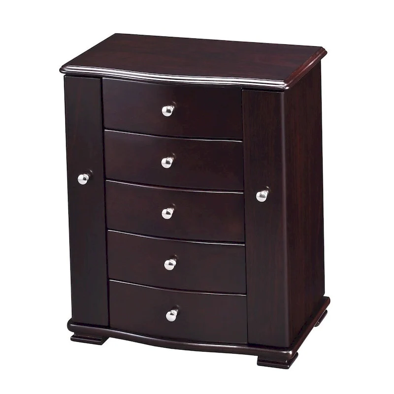 Dark Wood Tall Jewelry Box