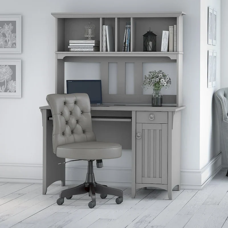 Bush Furniture Salinas 48W Computer Desk with Hutch and Office Chair