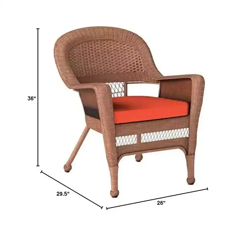 HomeStock Honey Coastal Craftsman Chair Set of 2 with Cushions