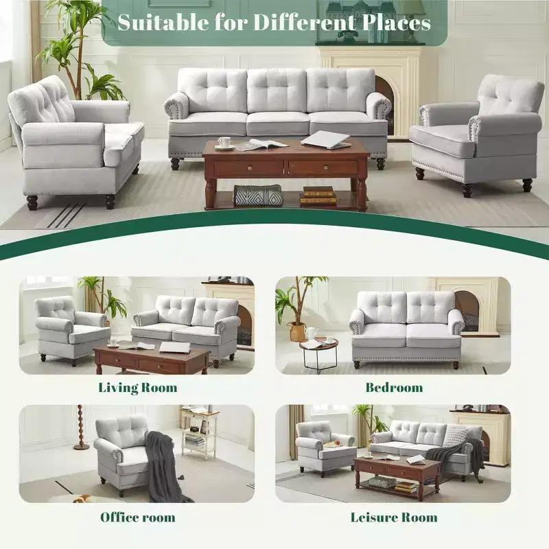 Chenille Upholstered Pull Point Accent Chair, Sofa Armrest Chair for Living Room, Bedroom, Office