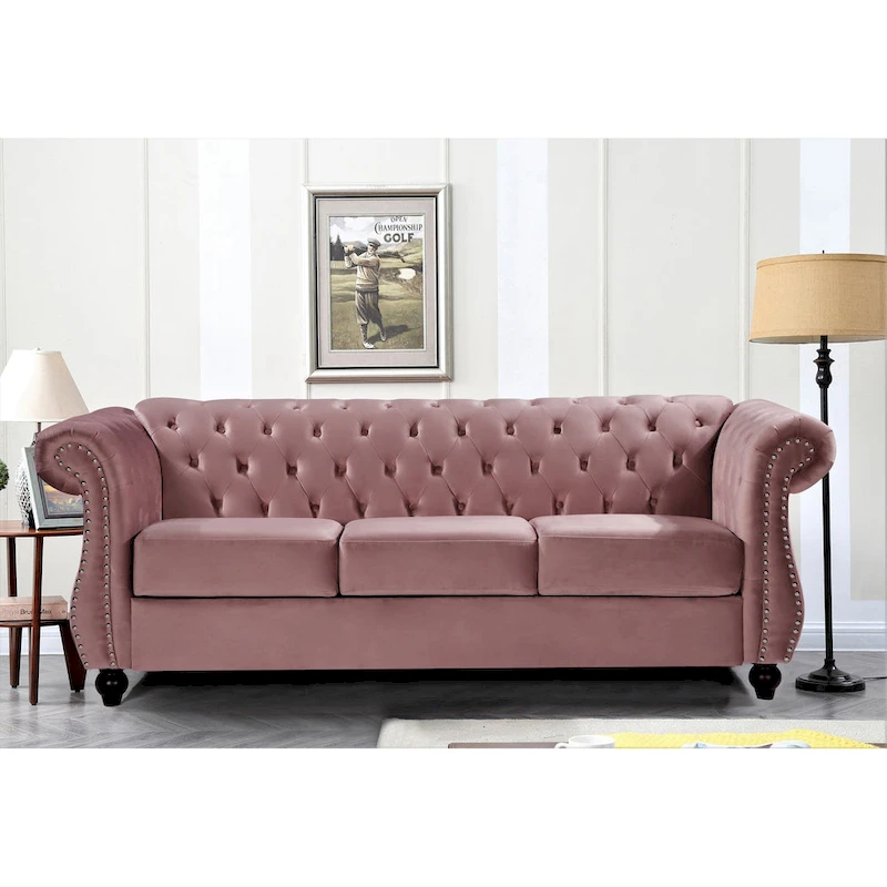 Kemos Velvet Chesterfield 2-piece Living Room Set