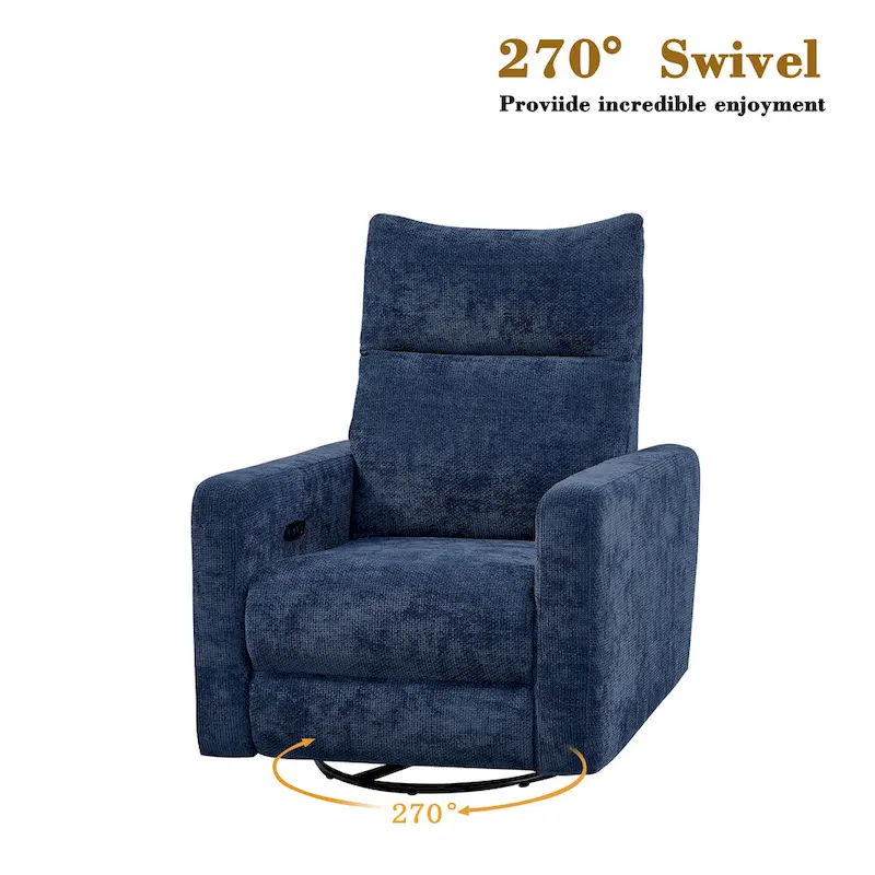 Olmas 33.5W Power Swivel Glider Recliner with USB Charger Set Of 2