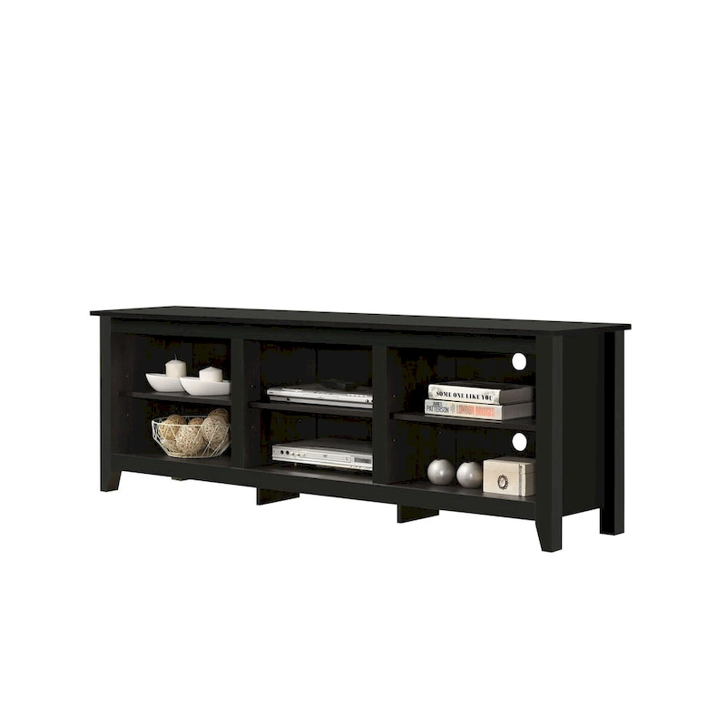 70 W TV Stand with Open Shelves and Cable Management